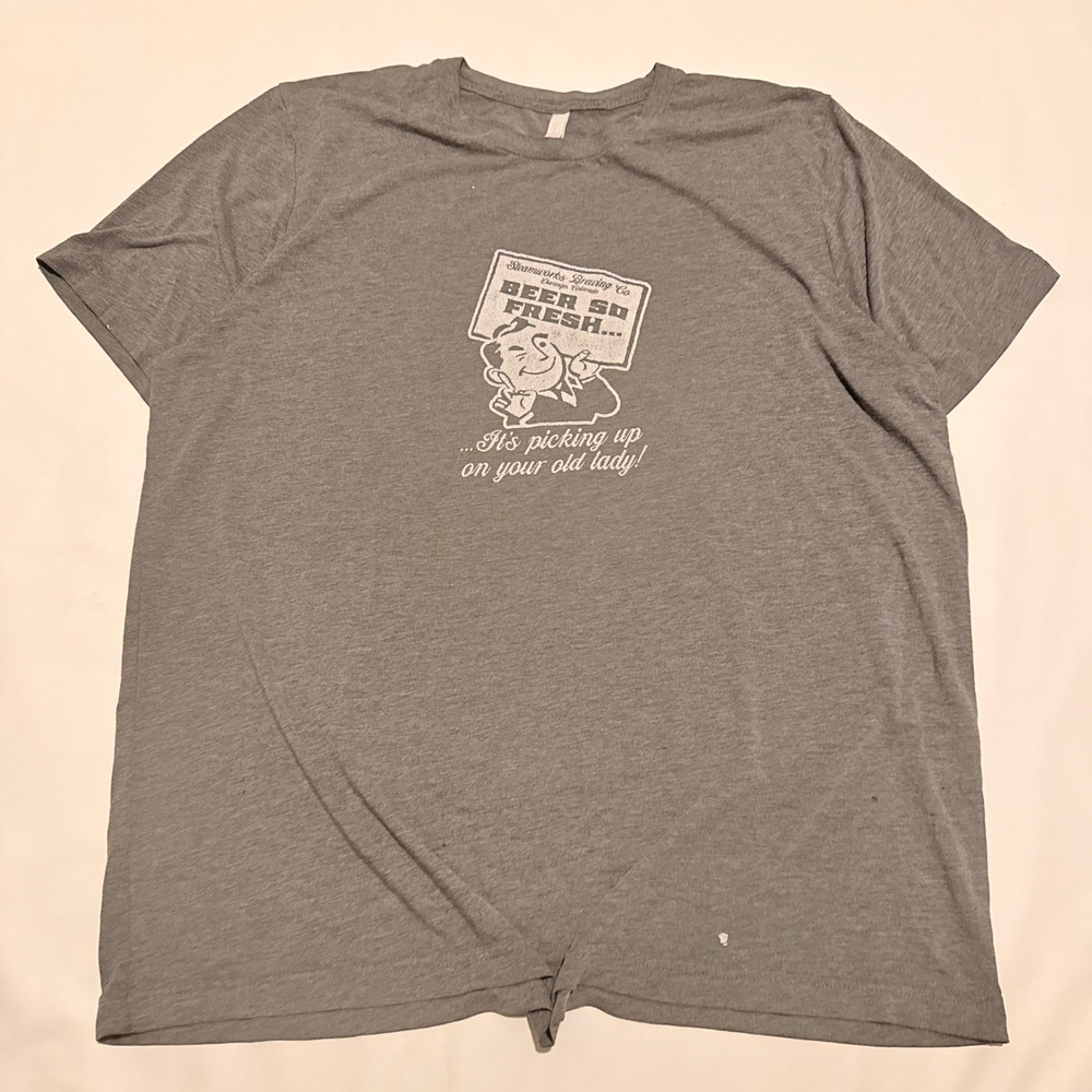 Bella Canvas Steamworks Brewing T-Shirt Men XL Gray Beer So Fresh Graphic Tee